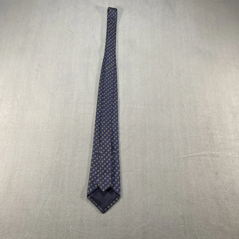 Polo‎ Ralph Lauren Navy Geometric Pattern Silk Tie Classic Mens Necktie
